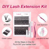 Picture of FADLASH DIY Eyelash Extension Kit, 240Pcs Lash Clusters with Lash Bond and Seal, Clusters Eyelash Applicator Tool, D Curl Thin Band DIY Lash Extension Kit Easy to Apply (30D+40D Kit)