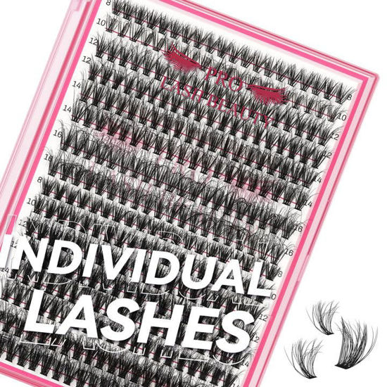 Picture of Lash CIusters 320Pcs Individual Lashes 3D Fluffy Cluster Lashes Natural Look Eyelash Clusters Faux Mink Wispy Lashes 30D+40D-D Mixed DIY Lash Extension (3D Fluffy-30D+40D-D,8-16mix)