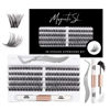 Picture of Cluster Lashes 120 Individual Lashes Clusters Eyelash Extensions DIY Wispy Fluffy Lash Extension Kit with Applicator and Lash Bond and Seal False Eyelashes Natural Look Mix 10-16mm C D Curl-DM27