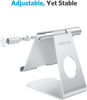 Picture of OMOTON Tablet Stand Holder Adjustable, T1 Desktop Aluminum Tablet Dock Cradle Compatible with iPad Air/Mini, iPad 10.2/9.7, iPad Pro 11/12.9, Samsung Tab and More, Silver