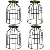 Picture of Vintage Metal Lighting Cage, Old Open Style Lamp Guard Industrial Grade Adjustable for Pendant, Lamp Holder, Ceiling Fan Light Bulb Covers, Perfect DIY Lamp Shade Replacement Accessories, Pack of 4