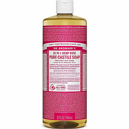 Picture of Dr. Bronner's Pure Castile Liquid Soap Rose - 32 fl oz