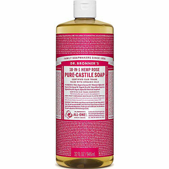 Picture of Dr. Bronner's Pure Castile Liquid Soap Rose - 32 fl oz