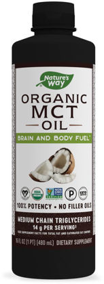 Picture of Nature's Way MCT Oil, Brain and Body Fuel from Coconuts*; Keto and Paleo Certified, Organic, Gluten Free, Non-GMO Project Verified, 16 Fl. Oz.