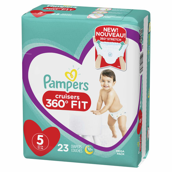 Picture of Pampers Cruisers 360Ëš Fit Diapers Size 5,23 Count(Pack of 1)