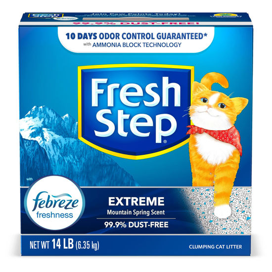 Picture of Fresh Step Clumping Cat Litter, Extreme Odor Control, Mountain Spring Scent With Febreze, 14 lbs