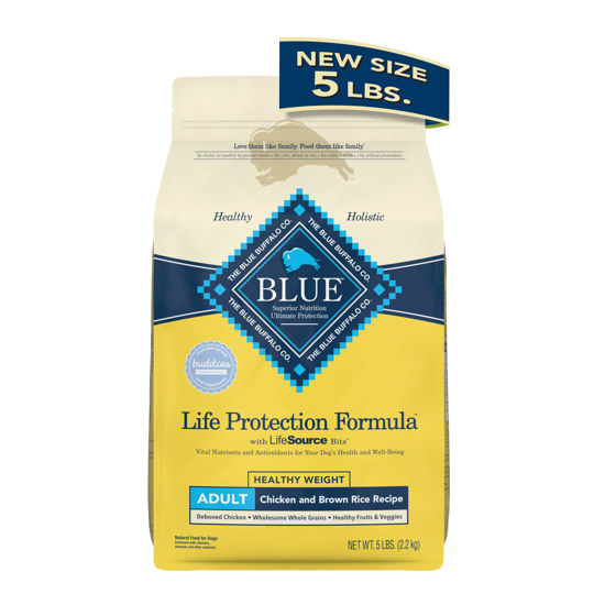 Blue Buffalo Life Protection Formula Natural Adult Healthy Weight Dry Dog Food Chicken and Brown Rice 5 lb Trial Size Bag