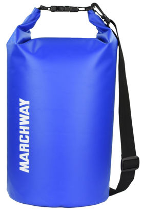 Picture of MARCHWAY Floating Waterproof Dry Bag 5L/10L/20L/30L/40L, Roll Top Sack Keeps Gear Dry for Kayaking, Rafting, Boating, Swimming, Camping, Hiking, Beach, Fishing (Dark Blue, 5L)