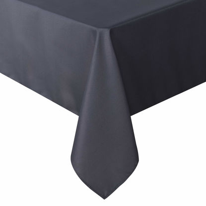 Picture of sancua Rectangle Tablecloth - 54 x 120 Inch - Water Resistant Spill Proof Washable Polyester Table Cloth, Decorative Fabric Table Cover for Dining Table, Buffet Parties and Camping, Grey