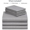 Picture of LuxClub Striped Sheets Set, 7 PC Striped Bed Sheets Split King Size, Deep Pockets 18" Eco Friendly Wrinkle Free Sheets Machine Washable Hotel Bedding Silky Soft (Split King, Striped Light Grey)