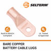 Picture of SELTERM 5pcs 4/0 AWG 5/16" Stud Copper Wire Lugs, Battery Lugs, Ring Terminals, Battery Cable Ends, 0000 Gauge Ring Terminal Connectors, UL Heavy Duty Bare Copper Eyelets Battery Terminal Connectors