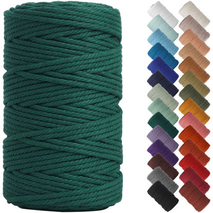 Picture of NOANTA Dark Green Macrame Cord 4mm x 109yards, Colored Macrame Rope, Cotton Cord Macrame Yarn, Colorful Cotton Craft Cord for Wall Hanging, Plant Hangers, Crafts, Knitting