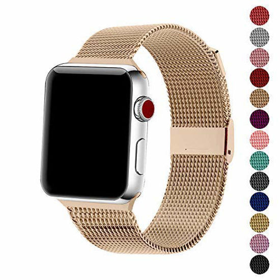 Picture of SexHope Compatible for Apple Watch Band 38mm 42mm 40mm 44mm Series 5 4 3 2 1 (Retro Gold, 42mm/44mm)