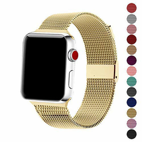 Picture of SexHope Compatible for Apple Watch Band 38mm 42mm 40mm 44mm Series 5 4 3 2 1 (Gold, 42mm/44mm)