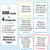 Picture of 200 Family Conversation Cards - Questions to Get Everyone Talking & Building Relationships - Fun Family Games for Kids and Adults - Get to Know Each Other Better for Family Game Night or Road Trip