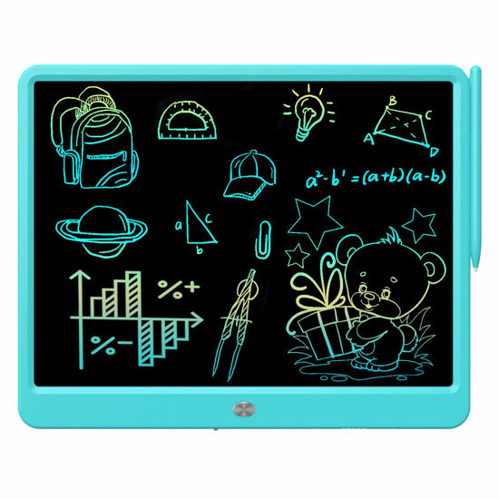 Picture of FLUESTON LCD Writing Tablet 15 Inches Colorful Screen Drawing Pad, Doodle and Scribbler Boards for Kids, Electronic Educational Learning Toys for 3-12 Year Old Boys