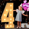 Picture of imprsv 4FT Marquee Numbers, Marquee Light Up Numbers for 40th Birthday Decorations, Marquee Light up Letters Anniversary Party Decor, Mosaic Numbers for Balloons Number 4, Pre-Cut Foam Board Kit