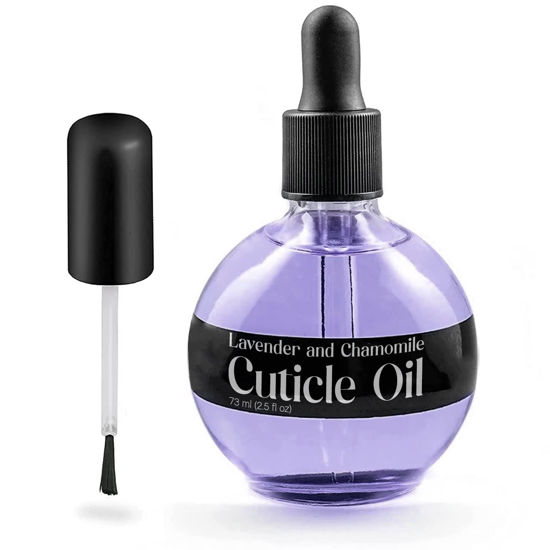 Picture of C CARE Cuticle Oil For Nails - Levender and chamomile Nail Oil - Moisturizes and Strengthens Nails and Cuticles - Dropper & Brush included - Large 2.5 oz bottle