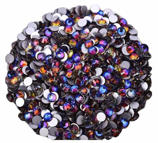 Picture of Jollin Glue Fix Crystal Flatback Rhinestones Glass Diamantes Gems for Nail Art Crafts Decorations Clothes Shoes(ss10 2880pcs, Blue Blaze)