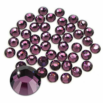 Picture of Jollin Glue Fix Crystal Flatback Rhinestones Glass Diamantes Gems for Nail Art Crafts Decorations Clothes Shoes(ss8 2880pcs, Amethyst)