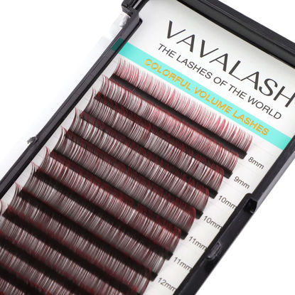 Picture of VAVALASH Ombre Colored Lash Extension 0.07 Thickness DD Curl Black Gradient Pink Individual Premium Eyelash Extensions Volume Lash Extension (Black Gradient Pink 0.07 DD, 8-15mm)