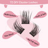 Picture of Cluster Lashes, 72 Pcs Individual Lashes, Lash Clusters DIY Eyelash Extension, Super Thin Band Reusable Soft & Comfortable (Pined-D-16mm)