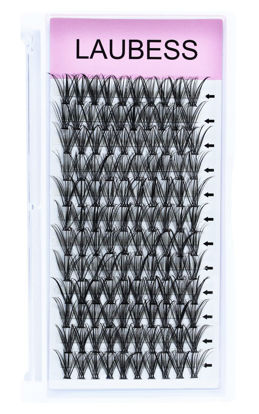 Picture of DIY Eyelash Extension D Curl 30D Clusters Lashes 0.07mm Thickness Individual Lashes Clusters Extensions Natural Look 3D Effect Black Individual False Eyelashes 120pcs (30D-0.07D, 16mm)