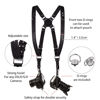 Picture of Camera Strap Accessories for Two-Cameras - Dual Shoulder Leather Harness - Multi Camera Gear for DSLR/SLR Black ProInStyle strap by Coiro