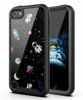 Picture of PBRO Case for iPod Touch 7 Case/iPod Touch 6 Case/iPod Touch 5 Case Cute Astronaut Case Dual Layer Hybrid Anti-Slip Sturdy Case Rugged Shockproof Case for Apple iPod Touch 7/6/5 Generation Space/Black