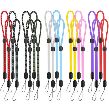 Picture of Hand Wrist Strap Lanyard, Hukado 20 Pack 9.5 inch Adjustable Nylon Wristlet Straps Keychain String for Cell Phone Case Holder, AirPods Pro 2 2022, Camera, Key, GoPro, USB Drive, Ski Glove (Multi Color A)