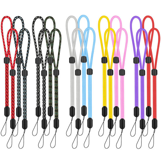 Picture of Hand Wrist Strap Lanyard, Hukado 20 Pack 9.5 inch Adjustable Nylon Wristlet Straps Keychain String for Cell Phone Case Holder, AirPods Pro 2 2022, Camera, Key, GoPro, USB Drive, Ski Glove (Multi Color A)