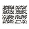 Picture of STIFFIE Whipline White/Black 3" Alpha-Numeric Boat Registration Numbers Identification Stickers Decals