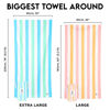 Picture of Dock & Bay Beach Towel - Quick Dry, Sand Free - Compact, Lightweight - 100% Recycled - Includes Bag - Summer - Rainbow Skies - Extra Large (200x90cm, 78x35)