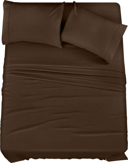 Picture of Utopia Bedding King Bed Sheets Set - 4 Piece Bedding - Brushed Microfiber - Shrinkage and Fade Resistant - Easy Care (King, Brown)