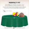 Picture of Dark Green Standard Disposable Plastic Party Tablecloth [12-Pack] 84" Round Table Cover For Indoor & Outdoor Use By Zimpleware