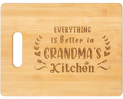 Picture of Grandma Gifts, Thoughtful Gifts for Grandma from Grandkids - Unique Engraved Bamboo Cutting Board Gift for Grandmother Grandma Nana, Great Kitchen gift for Grandma Birthday or Mother's Day