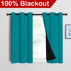 Picture of NICETOWN Peacock Teal 100% Blackout Curtains 45 inches Long, 2 Thick Layers Completely Blackout Window Treatment Thermal Insulated Lined Drapes for Small Window (1 Pair, 42 inches Width Each Panel)
