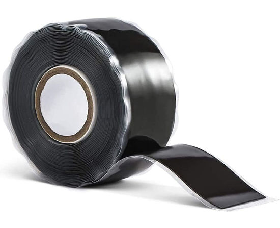 Picture of 1inx10' Black Self-Fusing Silicone, Hose Repair Tape, Heavy Duty and Leak Proof Rubber Hose Tape, Pipe for Water, (0.5mm in Thickness)