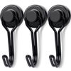 Picture of E BAVITE Black Swivel Swing Magnetic Hooks, Strong Neodymium Rare Earth Magnetic Hooks Perfect for Refrigerator and Other Magnetic Surfaces, Pack of 3