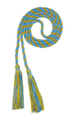 Picture of Graduation Honor Cord - LT Blue/Gold - Every School Color Available - Made in USA - by Tassel Depot