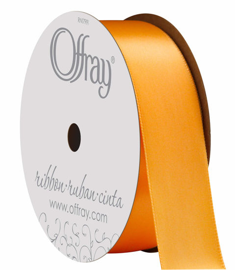 Picture of Offray, Yellow Gold Single Face Satin Craft Ribbon, 7/8-Inch x 18-Feet, (Discontinued by), 7/8 Inch