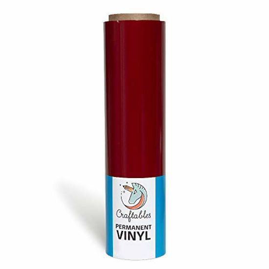 Picture of Craftables Burgundy Vinyl Roll - Permanent, Glossy & Waterproof | 12" x 50' | for Crafts, Cricut, Silhouette, Expressions, Cameo, Decal, Signs, Stickers…