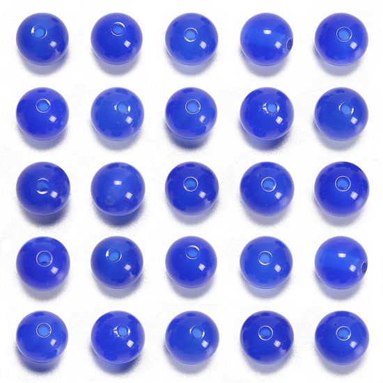 Picture of NCB 10mm Original Blue Agate Loose Semi Precious Beads Round Smooth Gemstones SpacerBeads for Jewelry Making 100PCS (10mm 100Beads, Blue Agate)