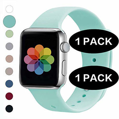 Picture of UPOLS Compatible with Apple Watch Band 38mm 42mm 40mm 44mm Sport Band, Silicone Sport Strap Replacement Bands Compatible for iWatch Series 5/4/3/2/1 S/M M/L