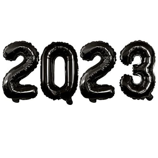 Picture of GOER 2023 Foil Number Balloons for 2023 New Year Eve Festival Party Supplies Graduation Decorations (Black,16 Inch)