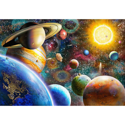 Picture of Jigsaw Puzzles 300 Pieces for Kids Youth Adults Families (Space Traveler, Solar System) Pieces Fit Together Perfectly