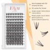 Picture of 120 Pcs DIY Eyelash Extension 20D 0.10mm Individual Lashes Cluster C Curl 14mm Single Lashes Reusable Professional Makeup Mini Lash Clusters Extensions for Dramatic Look (20D 0.10 C 14mm)