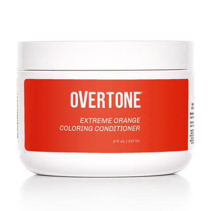 Picture of oVertone Haircare Color Depositing Conditioner - 8 oz Semi-permanent Hair Color Conditioner With Shea Butter & Coconut Oil - Extreme Silver Temporary Cruelty-Free Hair Color (Extreme Orange)