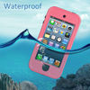 Picture of Waterproof Case for iPod 5 iPod 6 iPod 7, Meritcase Waterproof Shockproof Dirtproof Snowproof Case Cover with Kickstand for Apple iPod Touch 5th/6th/7th Generation for Snorkeling Swimming Diving(Pink)