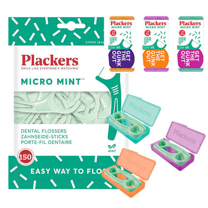 Picture of Plackers Micro Mint Dental Floss Picks, 150 Count (186 Count)